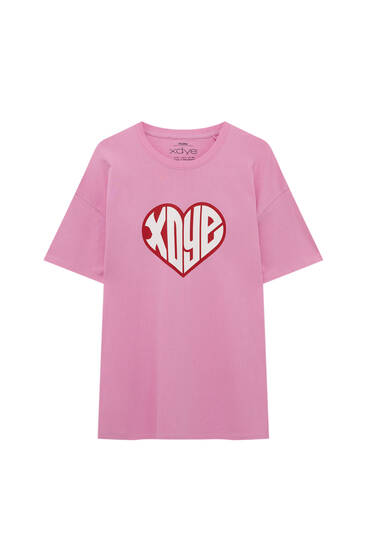 Κοντομάνικη μπλούζα XDYE με καρδιά
