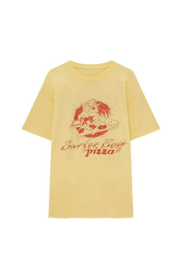 alarma secundario carga Camiseta Stranger Things Surfer Boy pizza - PULL&BEAR