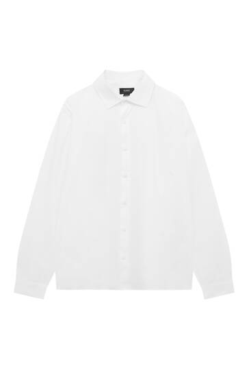 Λευκό μακρυμάνικο πουκάμισο