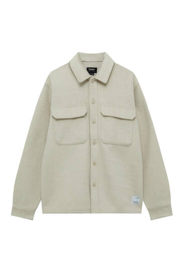 DAMEN Jacken Überhemd Print Pull&Bear Überhemd Beige XS Rabatt 64 % 