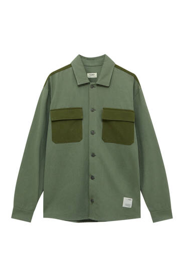Overshirt with contrasting pockets