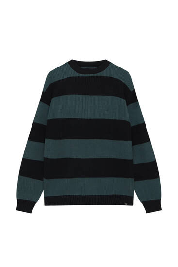 Striped brioche stitch sweater