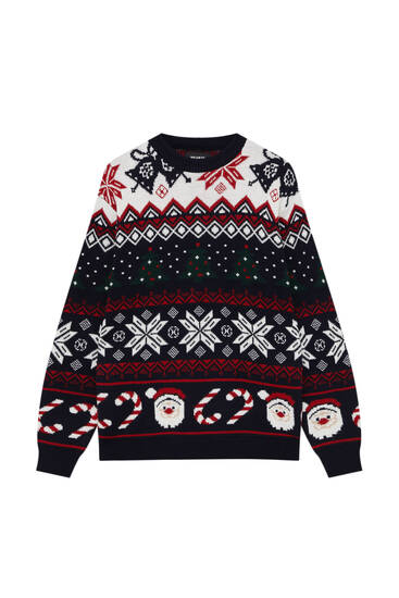 Blue Father Christmas sweater