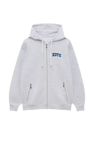 Zip-up hoodie with XDYE embroidery
