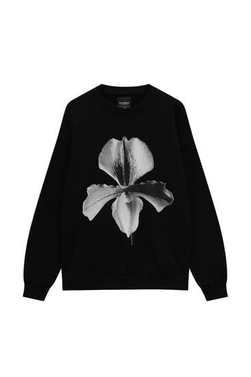 Mapplethorpe sweatshirt with open flower print