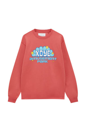 XDYE Amusement Park baskılı sweatshirt