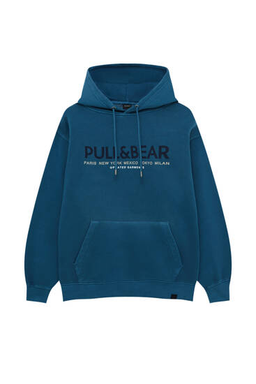 Pull&Bear sweatshirt HERREN Pullovers & Sweatshirts Print Rabatt 53 % Orange/Weiß L 