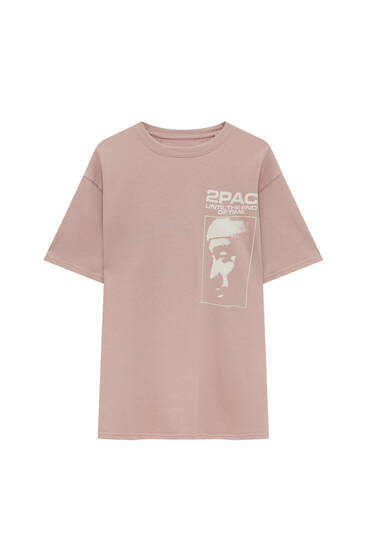 pull and bear pink t shirt