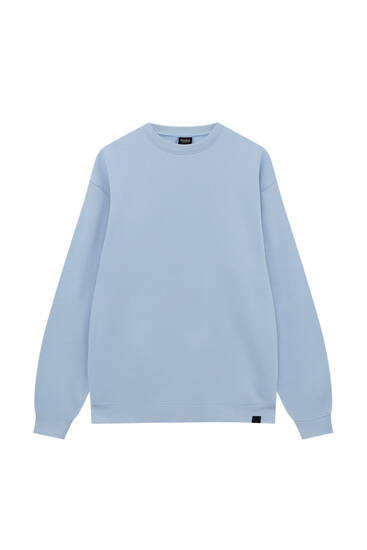 Basic colour round neck sweatshirt