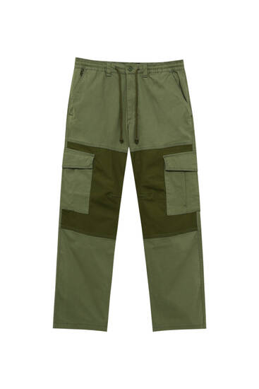 Cargo trousers with panels