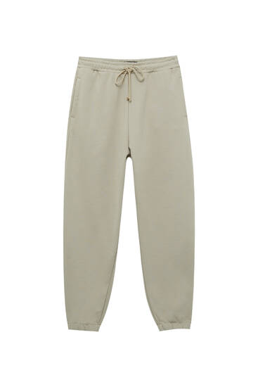 Faded fabric wide-leg jogging trousers
