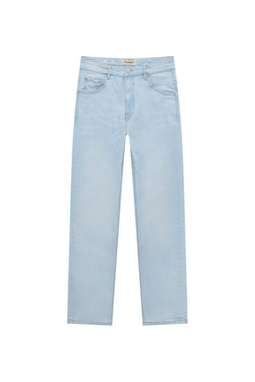 Jeans carrot fit azul delavado