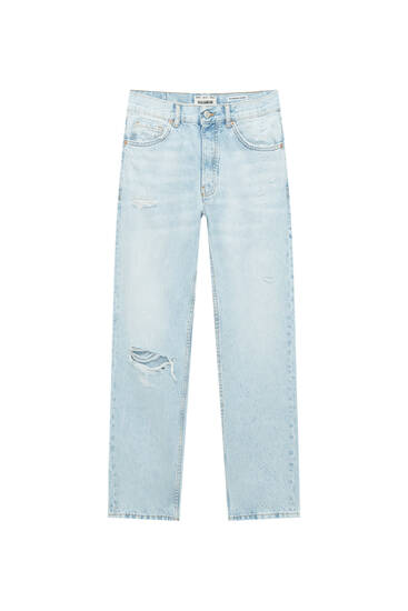 Jeans standard fit básicos rotos