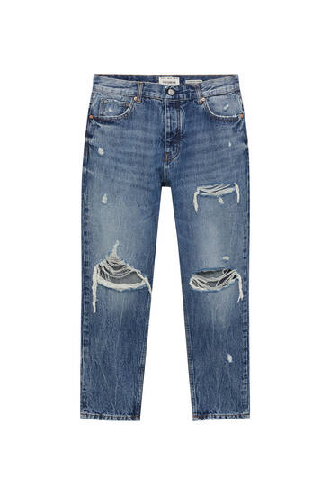 Jeans im Standard-Fit mit Zierrissen