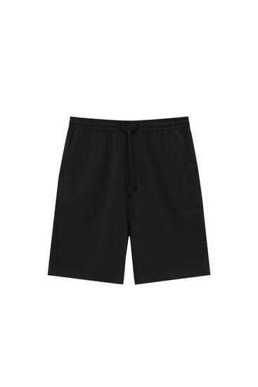 Basic Bermuda shorts with drawstrings