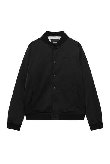 Melna satīna ‘bomber’ stila jaka