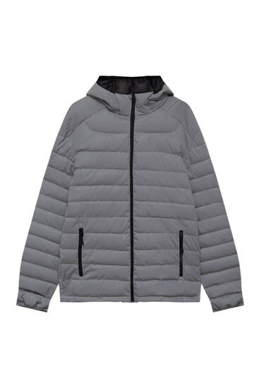 Hooded reflective puffer jacket