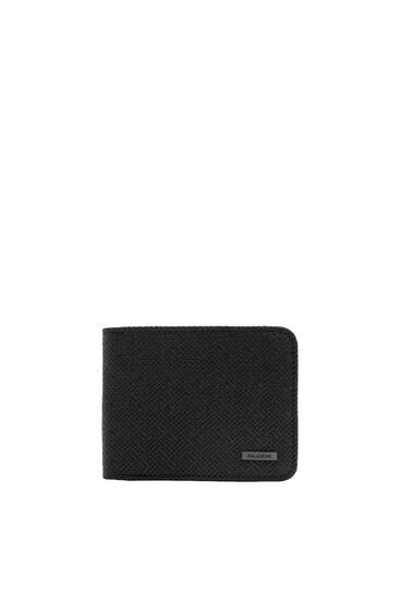 Black textured faux leather wallet