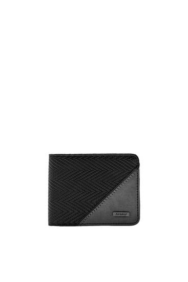 Diagonal-effect panelled wallet