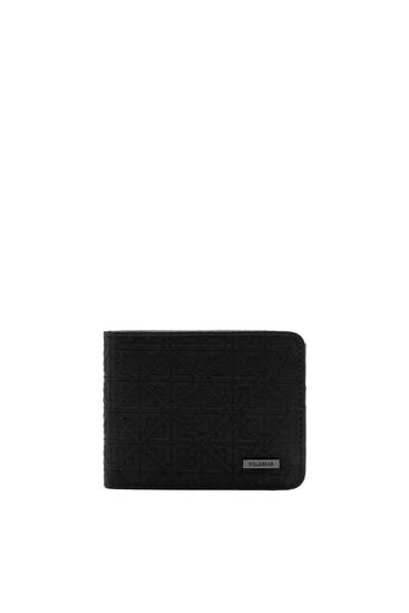 Schwarze Brieftasche mit Textur