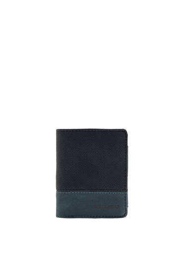 Faux leather wallet with panel design