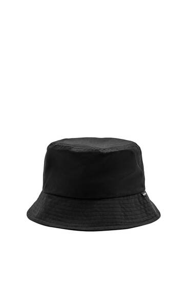 Schwarzer Bucket-Hat aus Baumwolle