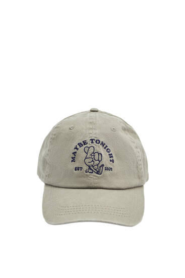 Casquette grise broderie