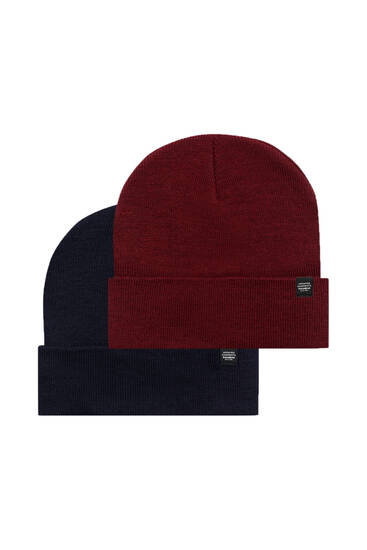 Pack of 2 basic knit hats
