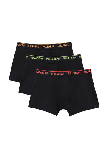 Pack of 3 boxers with neon logo
