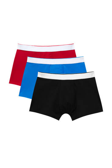 3er-Pack Boxershorts mit farblich abgesetztem Bund