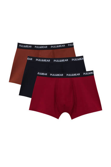 Pack of 3 boxers with black waistband