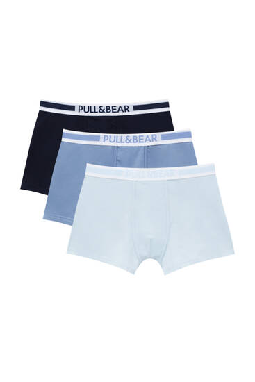 Pack of 3 coloured basic boxers with logo on the waistband