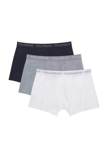 Pack of 3 basic boxers with logo