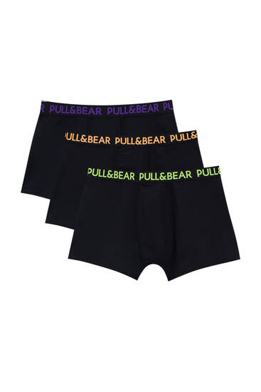 Pack of 3 boxers with neon logo waistband