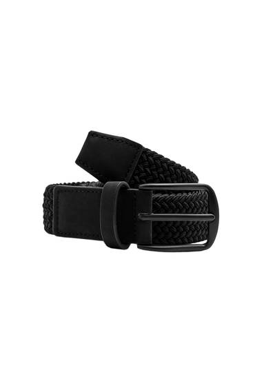 Cinturón negro tejido elástico