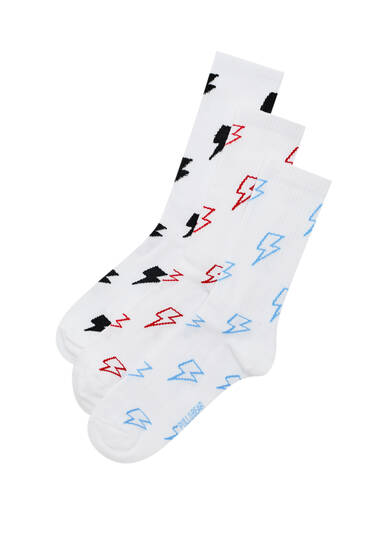 Balení 3 párů dlouhých proužkovaných ponožek
