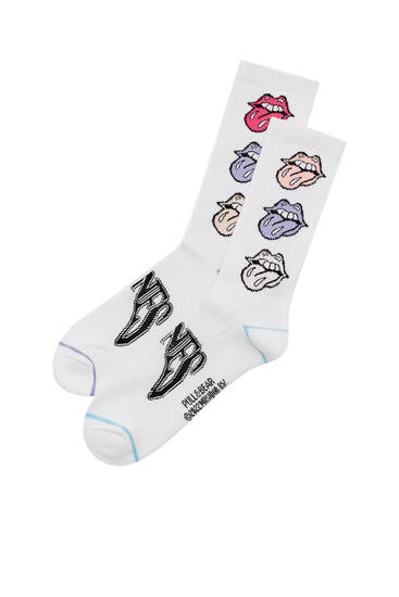 Rolling Stones tongue socks