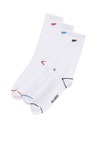 Pack of STWD socks with a coloured stripe