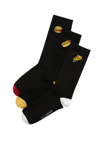3er-Pack bestickte Socken