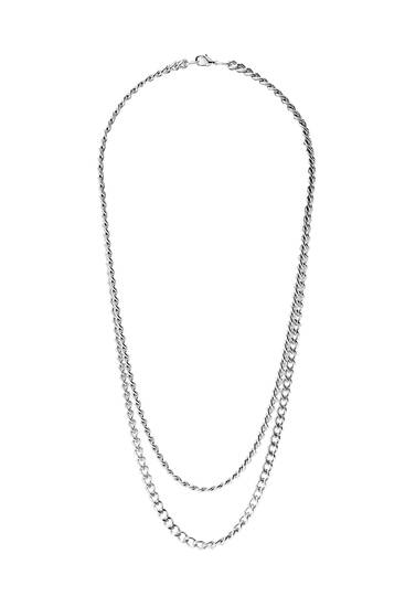 Pack of two silver-toned chains