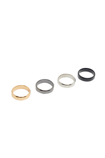 Pack of 4 metallic rings