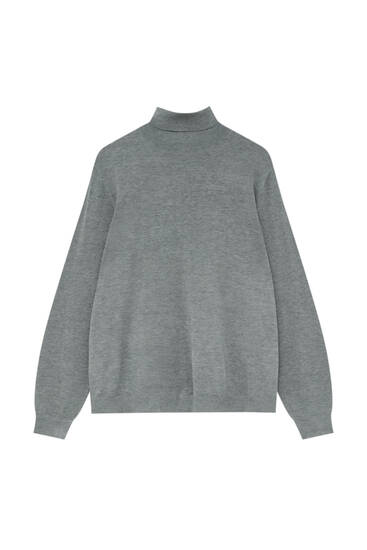 Χρωματιστό πουλόβερ basic με ψηλό γιακά