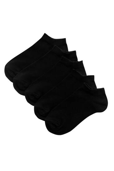 5-pack of black no-show socks