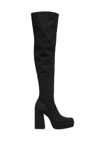 Shimmery knee-high boots