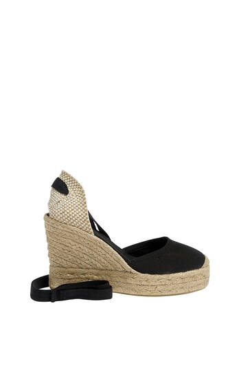 Wedge espadrilles with tie-up detail