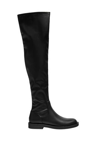 Stretchy knee-high boots