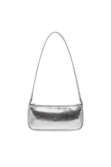 Shoulder bag with a metallic finish