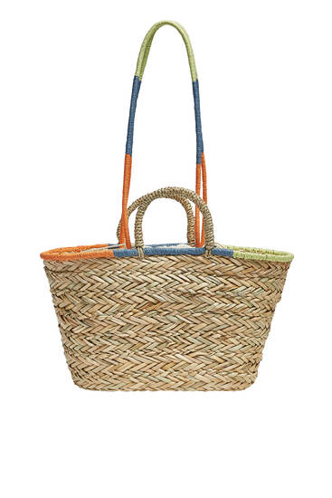Tote bag with coloured threads