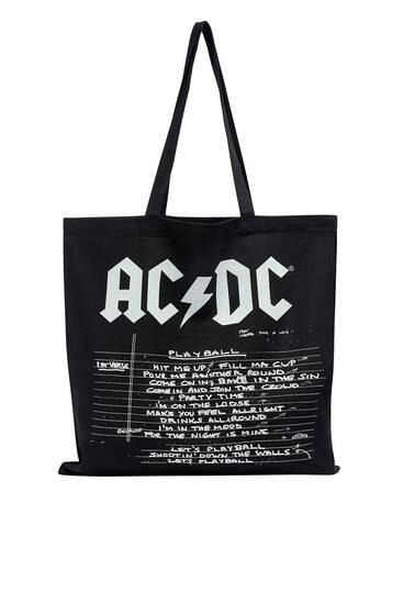 AC/DC fabric tote bag