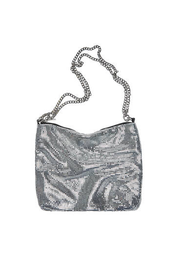 Metal mesh crossbody bag